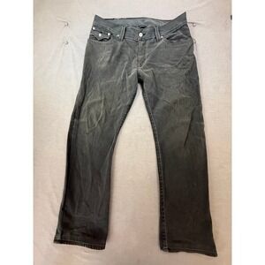 True‎ Religion Boot Cut Jeans Mens Grey Denim Flap pocketed 38 X 31.